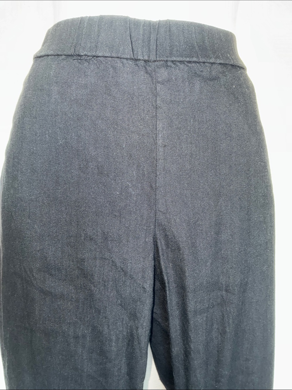 J. Jill Linen Pants Women's M, Black, Stretch Pull-On, 4 pockets, Cuffs. euc - Picture 5 of 15